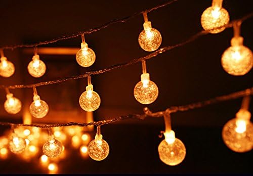 KEEDA Crystal Globe Ball String Lights, 33ft/10M 100LED Bubble Crystal Ball Fairy Lights Decorative Lighting for Indoor Home Bedroom Christmas Party, Plug-in (Yellow)