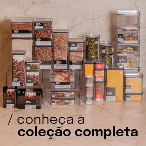 Kit Organizador de Alimentos Lumini Paramount – Potes Herméticos Transparentes para Mantimentos, Grãos, Massas, Cereais e Organização da Cozinha (12)