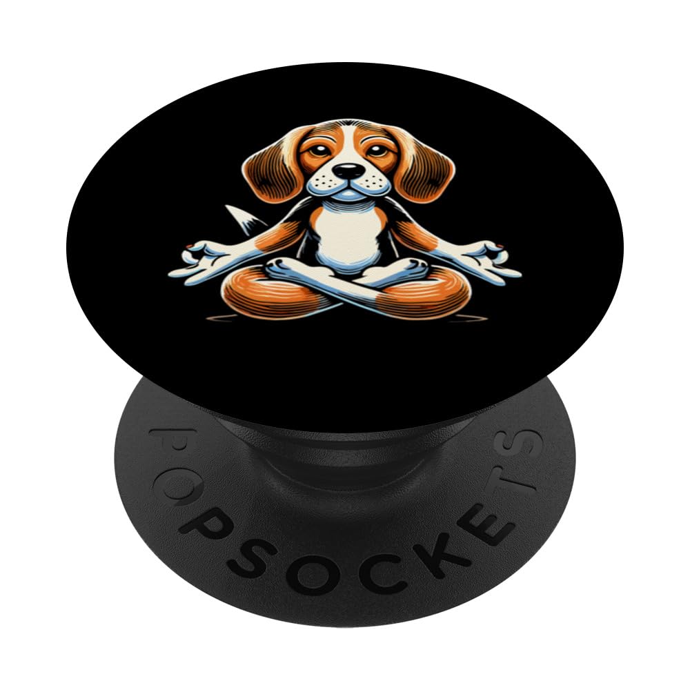 Beagle Meditating with Zen Pose PopSockets Swappable PopGrip