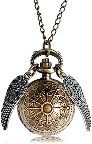 Golden Snitch Men's Pocket Watch, Bronze Ball Shape with Wings Quartz Necklace Pocket Watch, Gift for Men - Ahmedy Pocket Watch