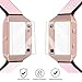 greatgo for Blaze Bands compatible Men&Women, 3 in 1 Replacement Adjustable Leather Wristband TPU Strap with Metal Case Rose Gold Frame Screen Protector Cover Accessory Set (Pink)