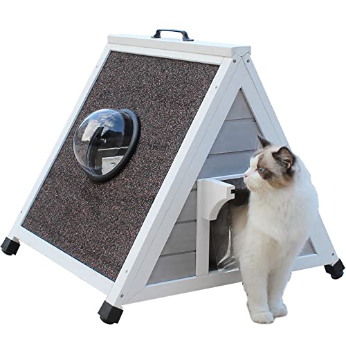 Deblue Stray Outdoor Cat House, Feral Cat Shelter Weatherproof with
