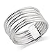925 Sterling Silver 7 Day 7 Band Stacked Ring - Size 7