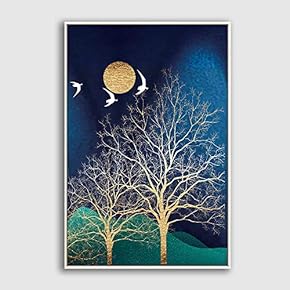 Framed Canvas Home Artwork Decoration Abstract Colorful Scenery Canvas Wall Art for Living Room, Bedroom - 16x24 inches