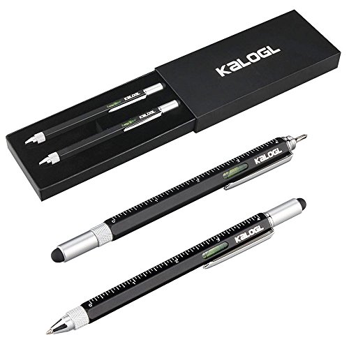 Multitool Pen [2 Pack] Stylus Pen 9-in-1 Combo Pen [Functions as Touchscreen Stylus