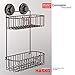 HASKO accessories Shower Caddy with Suction Cups | 304 Stainless Steel | Adhesive 3M Stick Discs | 2 Tier Basket for Bathroom and Kitchen Storage (Bronze)