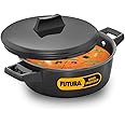 HAWKINS Futura 2 Litre Cook n Serve Bowl, Hard Anodised Saucepan and Lid, Sauce Pan for Cooking, Black Bowl for Serving, Black (IACB20)