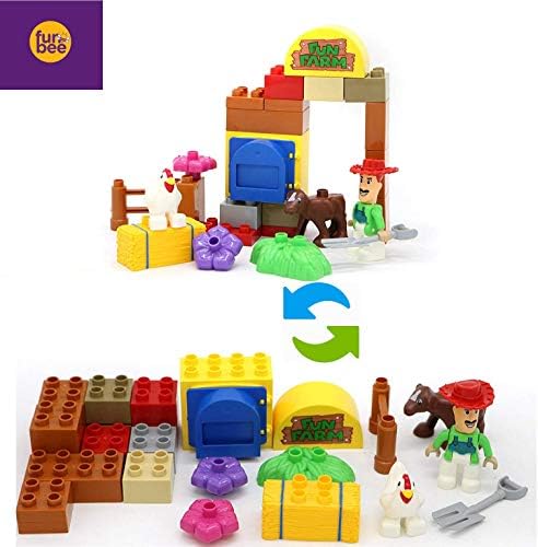 Funbee Farmer Set Creativity Building Blocks for Kids with Cow and Flowers Educational Toys for Kids 29 Pcs