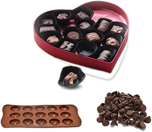 Little Kitchen 15 Holes Silicone Smiley Shape Chocolate, Jelly, Candy, Cake Baking Mould, Standard Size, Brown (24 X 30 X 10 cm)