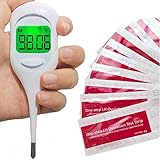 Digital Basal Thermometer with Backlight for Ovulation Tracking BBT (1/100th Accuracy) Bundled with 50 Ovulation (LH) Test Strips for Natural Family Planning (NFP)