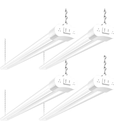 PARMIDA (4 Pack) Linkable LED Utility Shop Light, 45W, 3FT