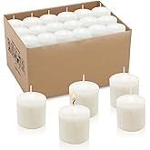 10 Hour White Votive Candles for Weddings Party Spa and Emergency, Set of 36 Unscented Bulk Candles for Restaurants and Home Decoration