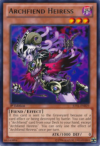 Yu-Gi-Oh! - Archfiend Heiress (JOTL-EN029) - Judgment of the Light - 1st Edition - Rare