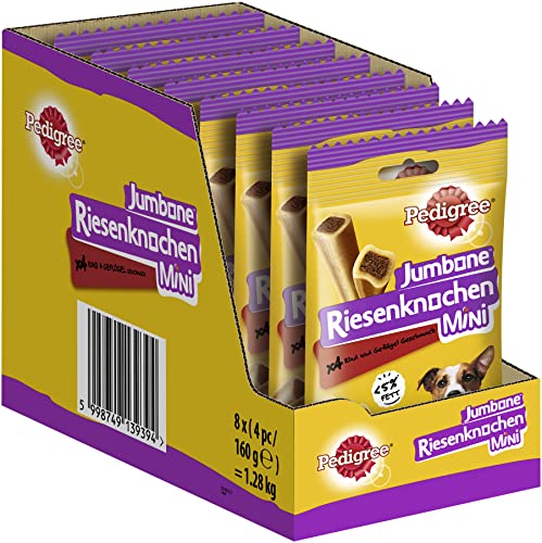 Pedigree Jumbone Beef & Poultry Flavour Giant Mini Bone (8 Packs of 4)