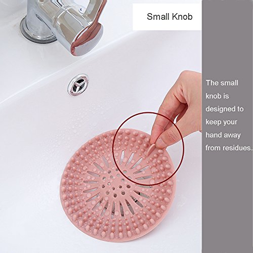 KongNai Hair Catcher Shower Drain Cover, 4 Pack Hair Stopper Drain Protector Universal Rubber Sink Strainer for Bathtub Kitchen and Bathroom