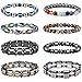 Milacolato 8Pcs Magnetic Therapy Bracelet for Men Women Healthcare Weight Loss Pain Relief Bracelets Strand Bracelets Sets Colorful