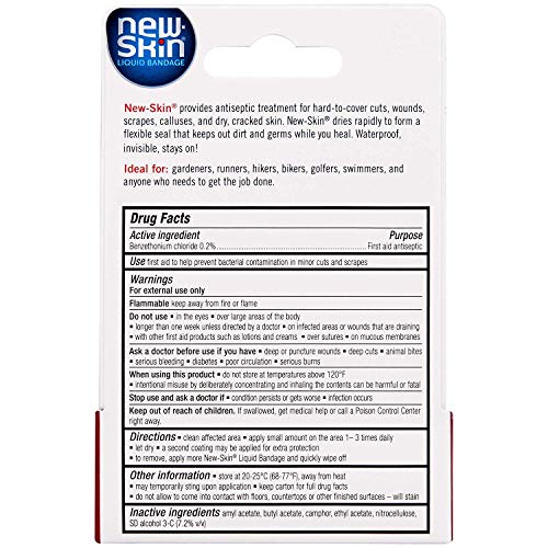 NewSkin Liquid Bandage 1.0 FL OZ (Pack of 4), Liquid Bandage for Hard