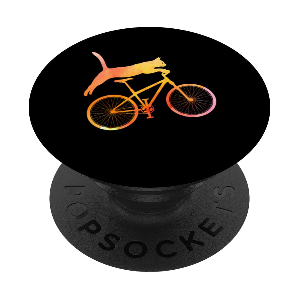 Bicycling Lover Cycling Biking Funny Bicycle cat PopSockets Swappable PopGrip