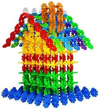 Snowflake Building Blocks - Mega 100 Piece Set - Colorful Stack-able Interlocking Kit - Educational Building Plastic Toy