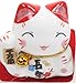 Set of 5 Japanese Maneki Neko Lucky Cat Figurines Cute Smiley Waving Lucky Fortune Cat US Seller