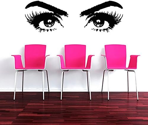 Wall Decals Makeup Eyes Face Girl Fashion Cosmetic Hairdressing Make Up Beauty Salon Hair Styling Vinyl Sticker Wall Decor Murals Wall Decal