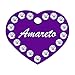 CNATTAGS Swarovski Crystals Pet ID Tags (Heart Purple)