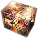 Ogrmar Wooden Dollhouse Miniatures DIY House Kit With Cover and Led Light-Young Memories
