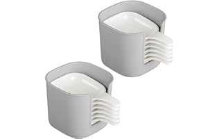 12Pcs Dipping Sauce Cups Clip to Plate, Dipping Sauce Plate and Holder Set, for Jam, Snacks, Seasonings (12)