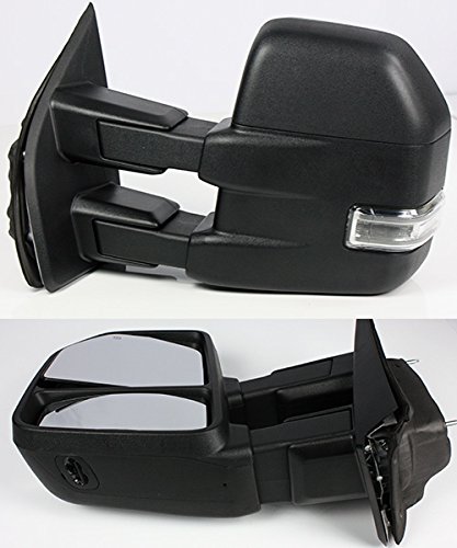 Modifystreet Power Side Towing Mirrors with Turn Signal & Heated Defrost for 2015-2016 Ford F150 (8 pin connector) models