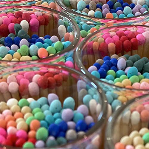 2" Artisan Rainbow Matches 100 Colorful Safety Matchsticks in a