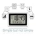 Large Display Digital Wall Clock,Silent Desk Shelf Clocks Battery Operated Easy to Read nightstand Alarm Clock with Large LCD Display (Day Calendar Temperature)for Office Home Shower Black W/Silver