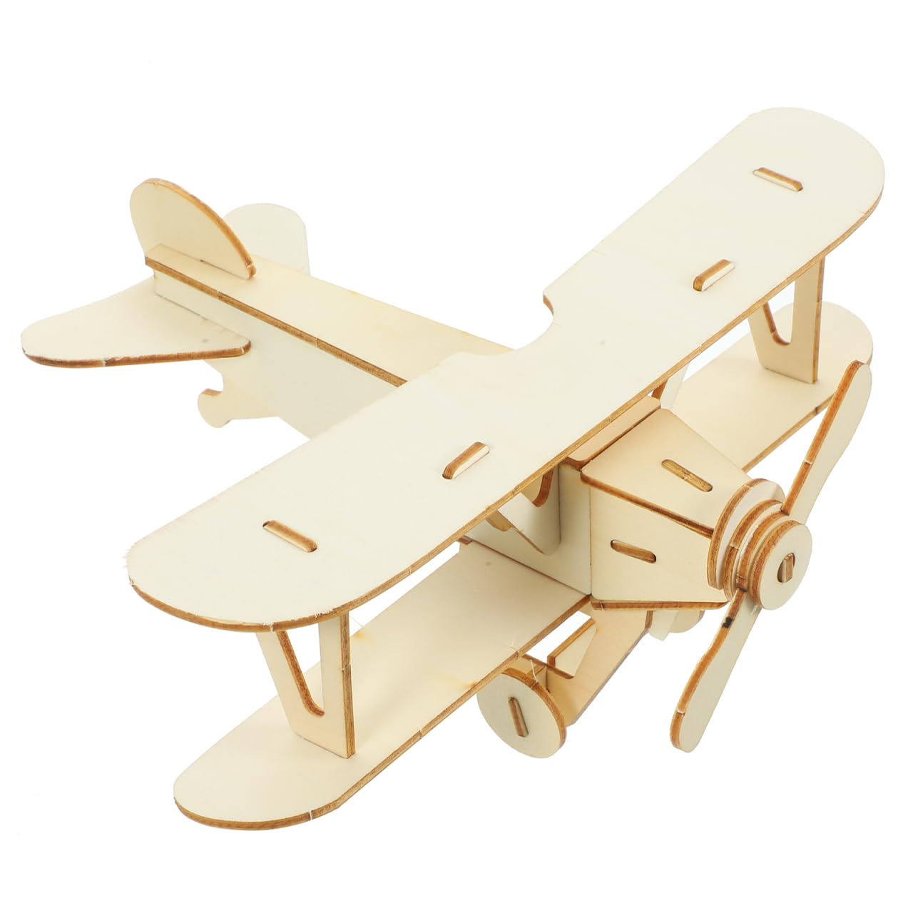 TOYANDONA 3D Wooden Aeroplane Assemble Kit for Kids Educational Plane Model Puzzle Diy Craft Toy for Painting and Creative Play 7.87X8.66X11.81In