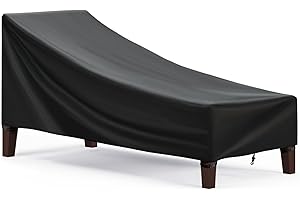 HUALEDI Patio Chaise Lounge Covers Waterproof Outdoor, All Weather Pool Lounger Chair Furniture Covers, Heavy-Duty Protection for Your Valued Lounger,76''L x 30''W x 30''H,Black