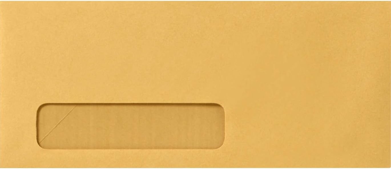 10 Window Envelopes (4 1/8 x 9 1/2) 24lb. Brown Kraft (50 Qty.) Business