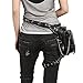 steel master Punk PU Leather Waist Bags Gothic Rivet Black Fanny Packs Steampunk Handbags for Men Women