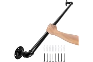 VEVOR Pipe Stair Handrail, 3FT Staircase Handrail, 440LBS Load Capacity Carbon Steel Pipe Handrail, Industrial Pipe Handrail 