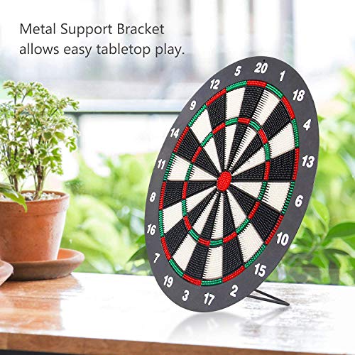 Theefun Safety Dart Board Set 16 Inch Rubber Dartboard Game with 6