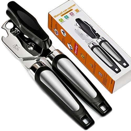 Can Opener, 3In1 Manual Can Openers, Cordless Tin Opener with Lids