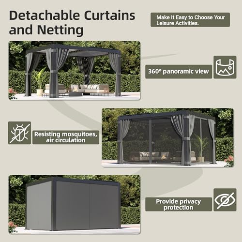 AirWire 10x12 Louvered Pergola Review: Adjustable Roof with Curtains & Netting image 22