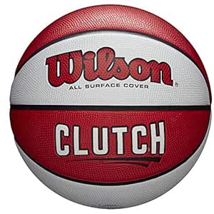 Wilson Clutch - Balón de Baloncesto (Talla 7), Color Blanco y Rojo ...