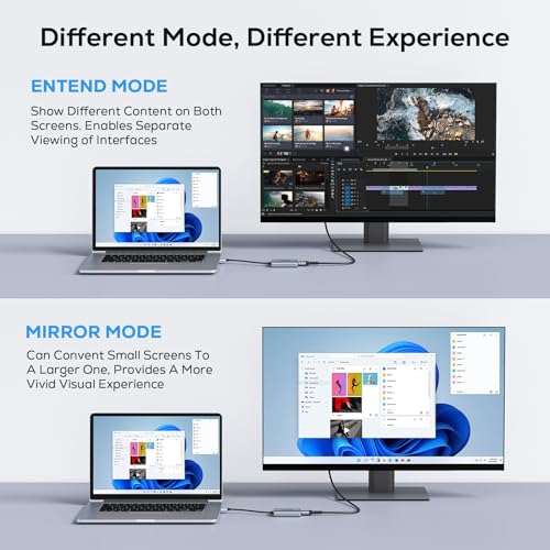 ABLEWE USB to HDMI Adapter, Upgraded Aluminium HDMI to USB 3.0 Audio Video Graphics Converter Cable for PC Laptop Monitor Projector TV, 2.0 to Adapter Mac OS, Windows 10/8.1/8/7