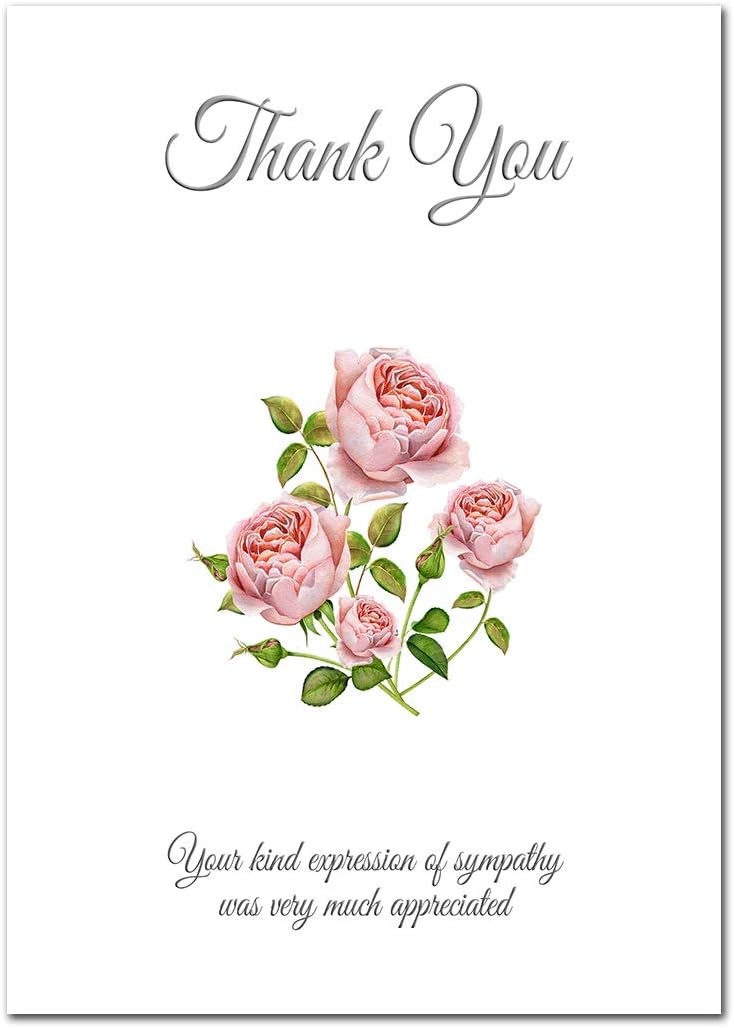Funeral Thank You Card Pack of 20 + Self-Seal envs, Postcard Style, Sympathy Acknowledgement Notes - Image 3