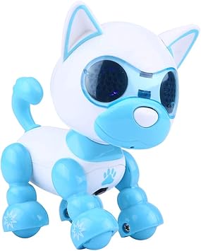Amazon.es: Robot Pet Dog, Juguete Interactivo para Mascotas Walking Sound Puppy Robot Dog Pet con LED Record Gift para Niños(Azul)