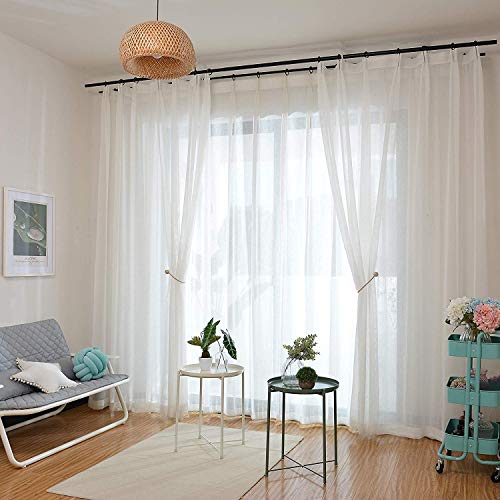 SmallDot Magnetic Curtain Tiebacks, [Pack of 6] Drapery Hooks Holdbacks Holders with Strong Magnet for Window Sheer Blackout Panels, 16 Inch, Beige - Thumbnail 5