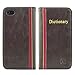 iPhone Book Case - 1 Faux Leather Book Cover for Apple (iPhone SE, 5S, 5 - Brown)