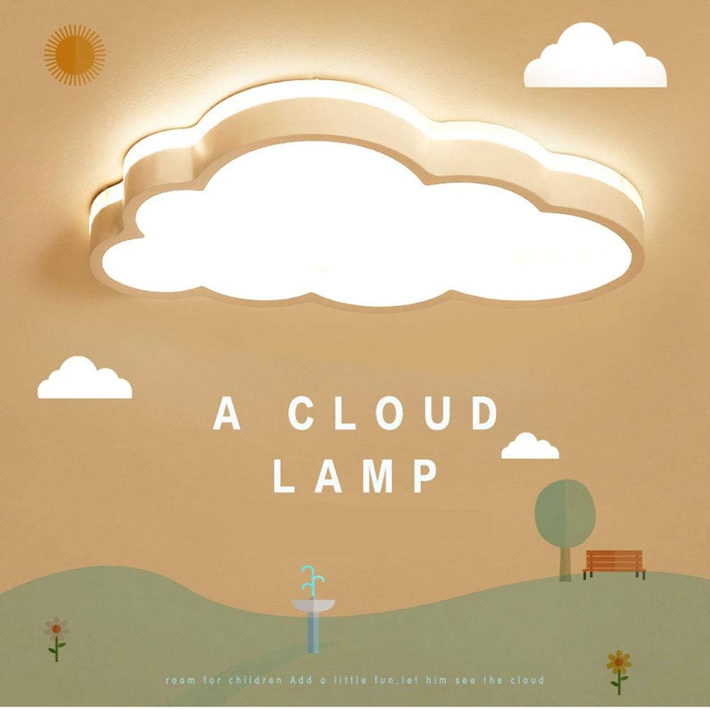 YLJYJ Thin Ceiling Light, Creative Clouds Intelligent Regulation Stepless Dimming Ceiling Lamp Lighting for Boys Girls Bedroom Kindergarten with Remote Control,5535CM