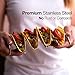 ELLTERA Metal Taco Holder Stand 2 PACK - BONUS NON-SLIP MAT - Premium Stainless Steel 5 Pockets Taco Rack - Oven - Grill - Dishwasher for all types Soft/Hard Taco Holders - BONUS Recipe e-Book