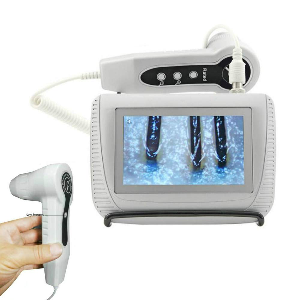 Skin Hair Analyser Scanner - Hair Scalp Micro Scope Camera Detector Portable Facial Skin Scanner Scope Professional Diagnosis System Analyzer 110V 60Hz 5 Inch LCD Screen Digital (Shipping from USA): Beauty