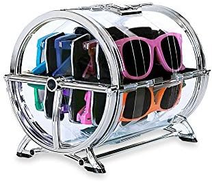 Luneti Stylish And Adjustable 8-Pair Sunglass Holder, Keeps Your Sunglasses Collection Dust And Scratch Free