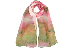 Women’s Lightweight Silky Chiffon Scarf - Floral Sunscreen Shawl, Multipurpose for Beach/Wedding/Daily Use, Soft & Comfortabl